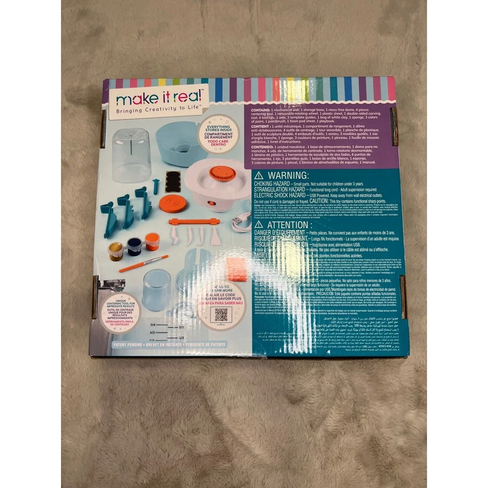 Make It Real Mini Pottery Studio USB Powered Air Dry Clay Kit Blue 26pc